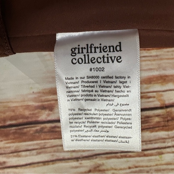 Girlfriend Collective Cafe Brown Paloma Racerback Sports Bra Style 1002 Sz L - Picture 13 of 13